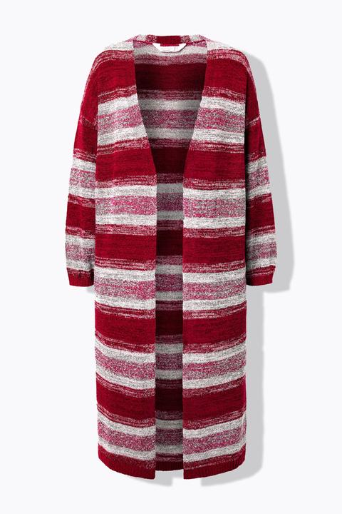 Produktbild Janet & Joyce Strickjacke, extra lang, offene Form, Blockstreifen (54)