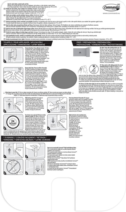 Nutritional values and ingredients Command Bath Squeegee and Hook
