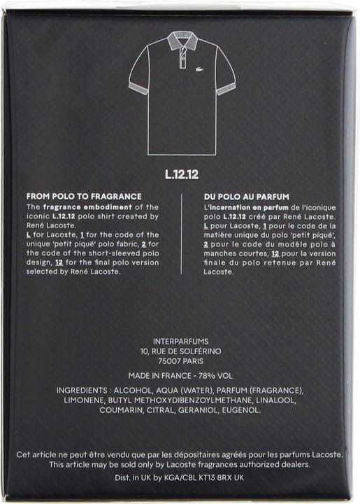 Actual product image Lacoste L.12.12 Noir EDT 50 ml (Eau de toilette, 50 ml)