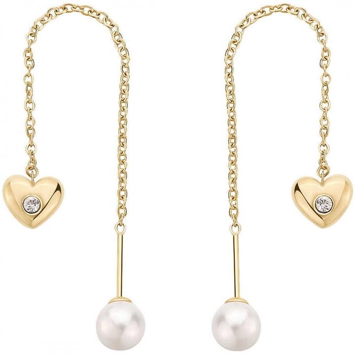 Brosway Women's Steel Earrings with Heart Symbol Chakra Collection BHKE187 80mm Stainless Steel (Acciaio inossidabile)