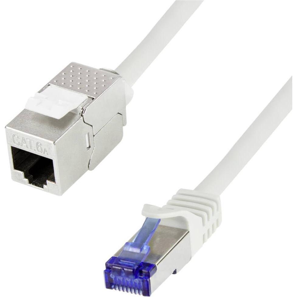 LogiLink Konsolidierungspunkt-Patchkabel, Kat.6A, 10 m S/FTP, hellgrau (RAL7035), Anschluss: RJ45 Stecker (S/FTP, CAT6a,...