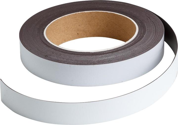 Produktbild Brady B-859, unbeschriftete magnetische Streifen, Weiss, 25mm x 10m (1 Rolle)