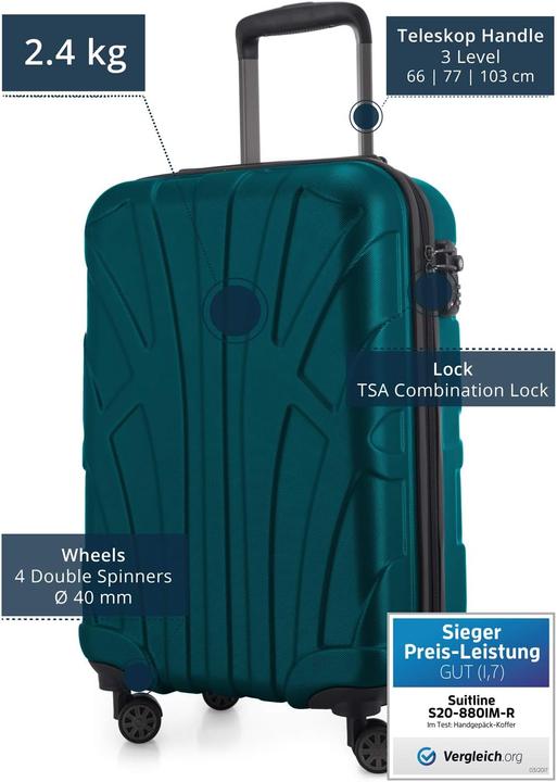 Actual product image Suitline Handgepäck Hartschalen-Koffer (34 l, Hand luggage (up to 50 litres))