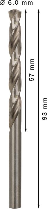 Immagine prodotto Bosch Professional Zubehör Punta PRO Metal HSS-G, 6 x 57 x 93 mm (6 mm)