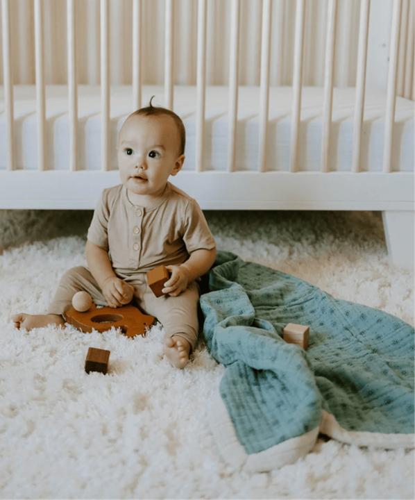 Actual product image little unicorn Cotton Muslin Baby Blanket - Wallflower (120 x 120 cm)