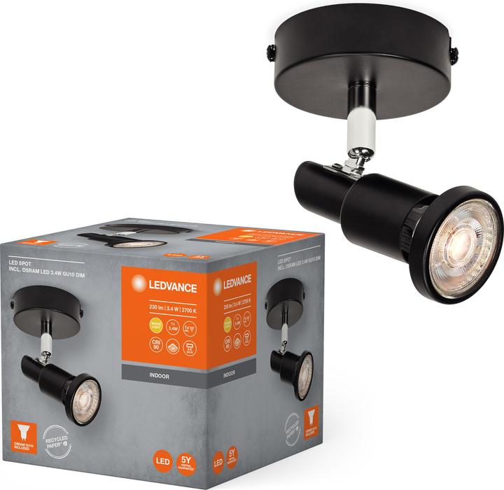 Actual product image Ledvance LED SPOT BLACK 1 X 3.4W 927 DIM (230 lm, GU10)