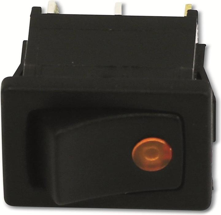 Produktbild Eneroid Wippenschalter, 1-pol., I-0, gelb beleuchtet, 12V-/16A