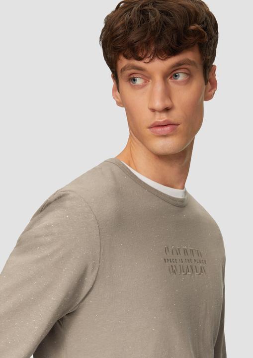 Produktbild S.Oliver T-Shirt Meliertes Longsleeve aus Jersey mit Logo-Print (XXL)