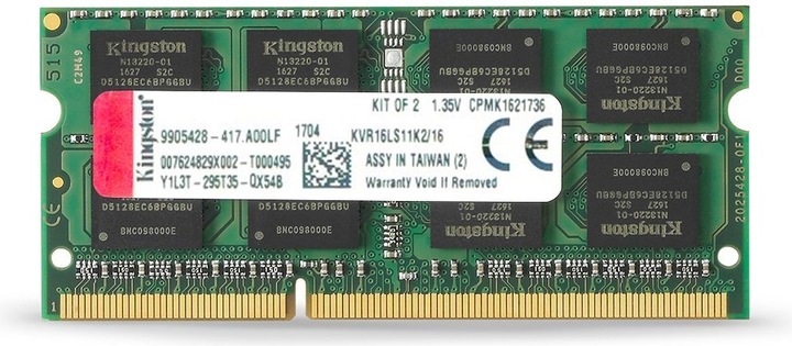 Produktbild Kingston ValueRAM (2 x 8GB, 1600 MHz, DDR3L-RAM, SO-DIMM)