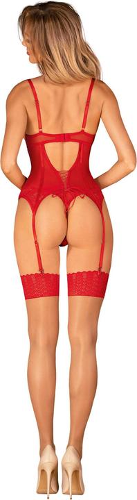 Image du produit Obsessive - Corset et String Ingridia - Rouge (XL)