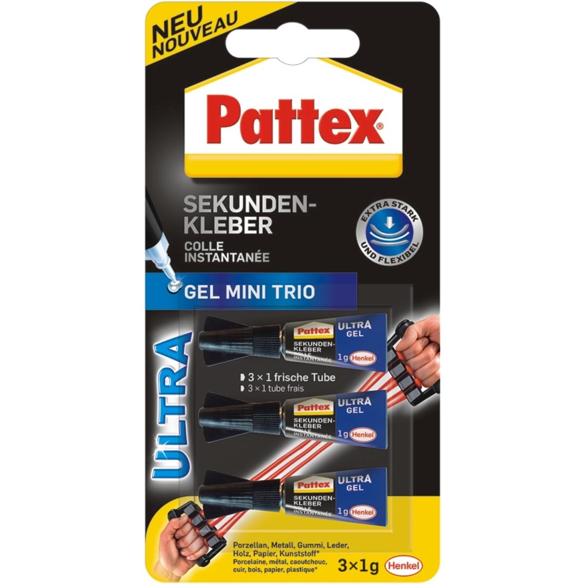 Pattex Sekundenkleber Ultra Gel Mini Trio (1 g) (9H PSMG3)