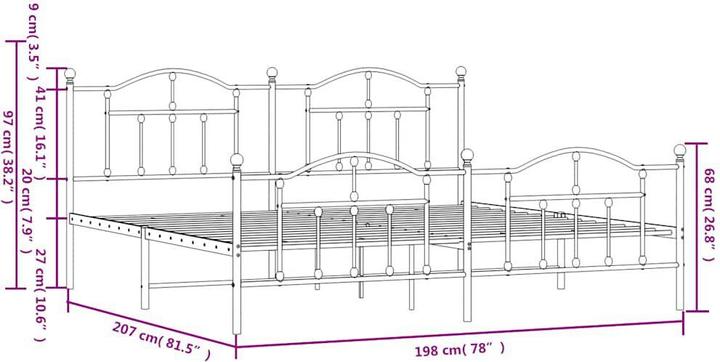Produktbild vidaXL Bettgestell (193 x 203 cm)