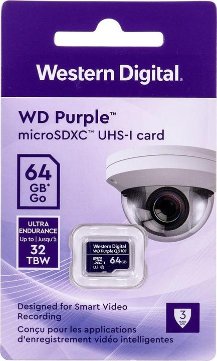 Actual product image WD Purple (64 GB, microSDXC, U1, UHS-I)