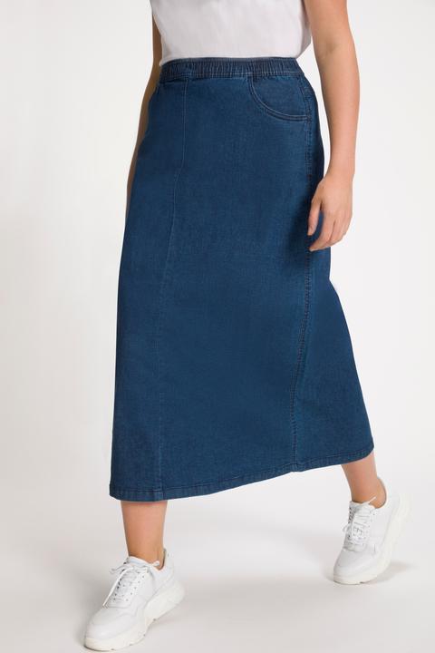 Image du produit Ulla Popken Jupe en jean évasée, taille élastique (62)