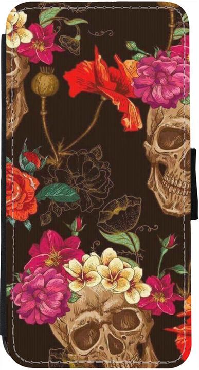 Image du produit PhoneLook Coque Wallet noir Skulls and flowers (Apple iPhone 12 Pro Max)