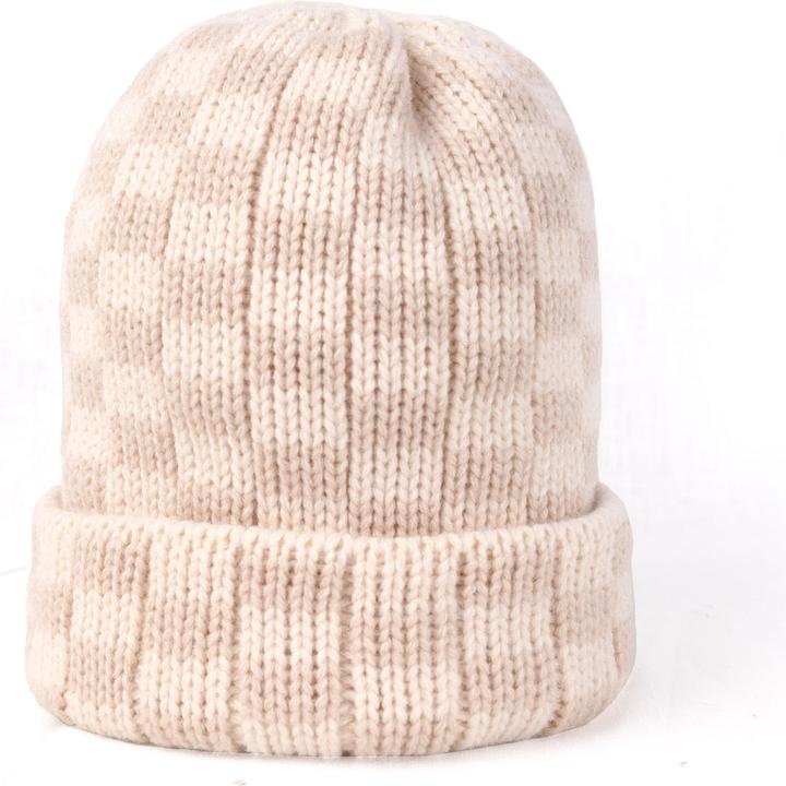 Actual product image Mrs. Ertha Squares Bennies Beanie Ivory