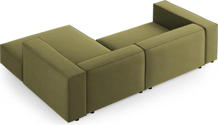 Actual product image Cosmopolitan Design Velvet Right Corner Sofa, "Arendal", 3 Seats, Light Green, 224x166x70 Made in Europe (Corner sofa)
