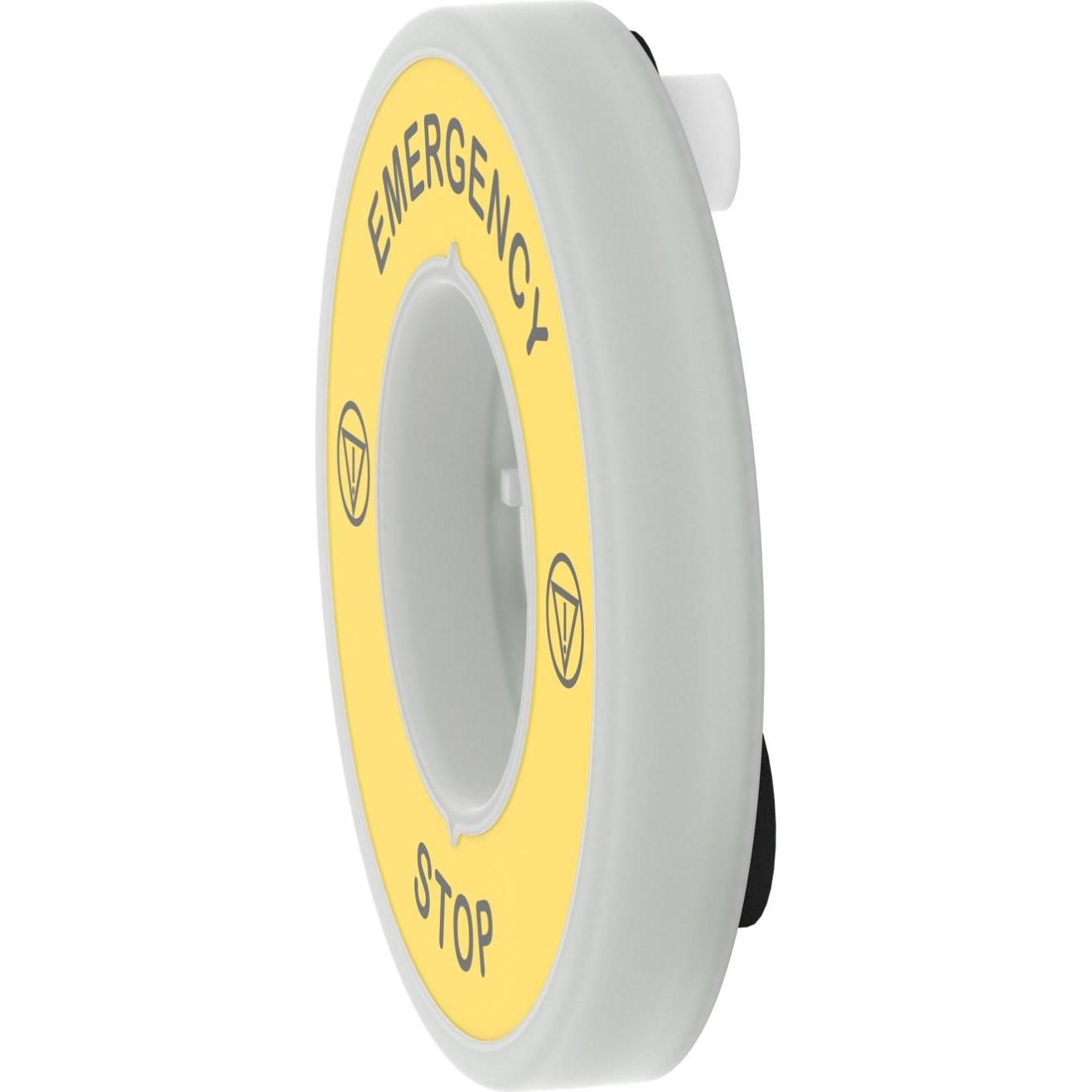 Schneider Electric Cartello luminoso per arresto di emergenza/emergenza ZBY9W2G330, Pulsante + Interruttore, Giallo