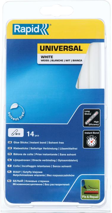 Image du produit Rapid Bâtons de colle blancs universels Ø12x190mm 14 pièces