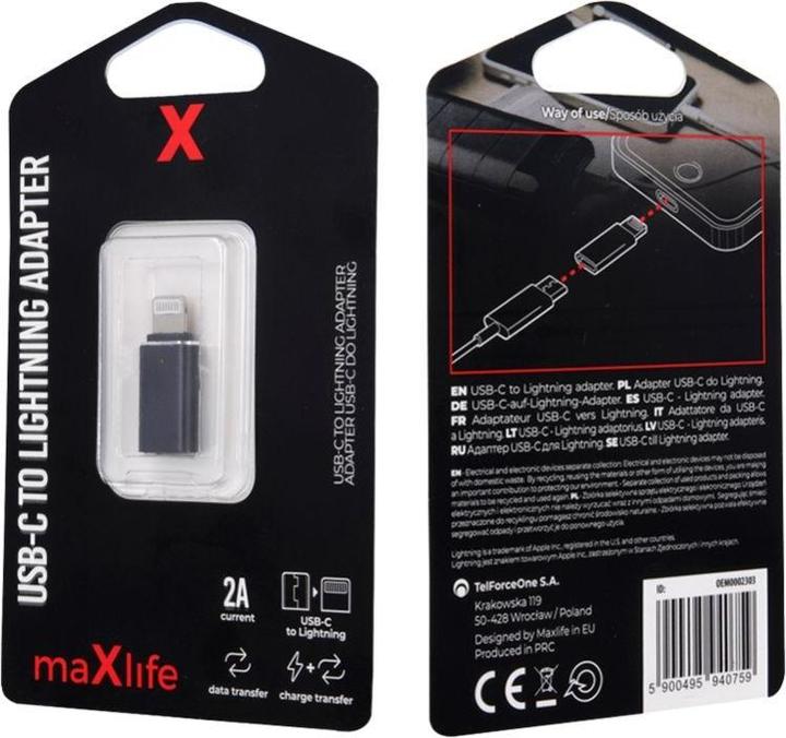 Image du produit Maxlife USB-C zu Lightning Adapter (USB-C, Lightning)