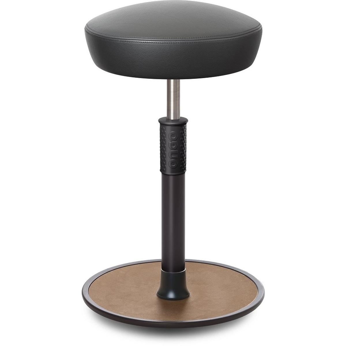 Ongo, Bürostuhl, Sitz- Stehhocker Free Tall Hutsitz Boxmark Leder Grau schwarz /Natur