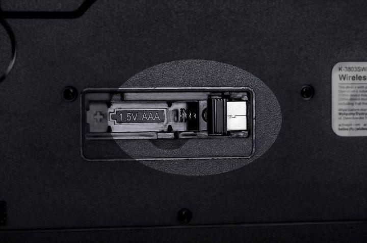 Actual product image Activejet Wireless Keyboard K-3803SW, battery powered, AAA (Eng. Int., Wireless)