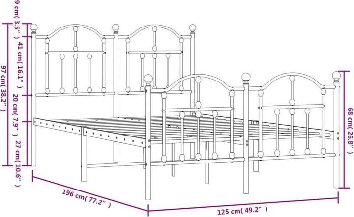 Produktbild vidaXL Bettgestell (120 x 190 cm)