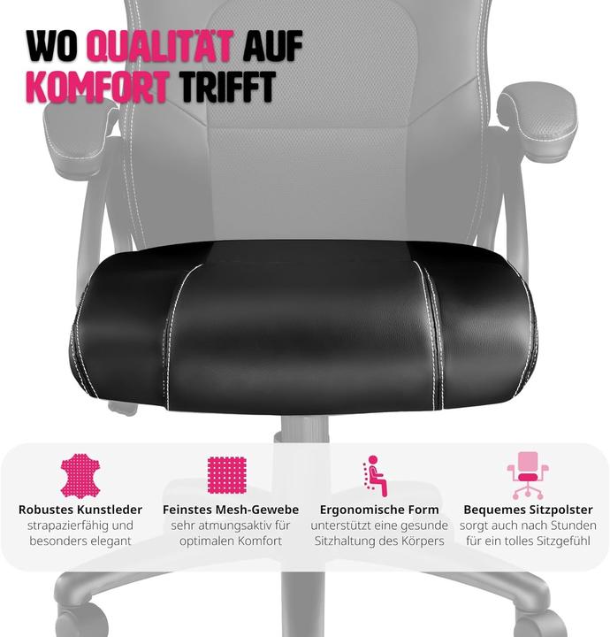 Actual product image tectake Sports Seat Executive Chair, Black-Black (47 - 57 cm)