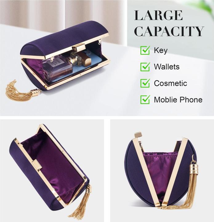 Produktbild Only-Bags.Store Clutch Abendtasche Fransen Elegante Kettentasche Clutch Bag