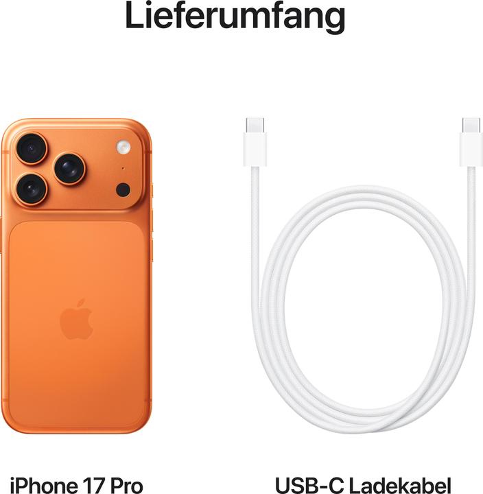Produktbild Apple iPhone 17 Pro (1000 GB, Cosmic Orange, 6.30", Dual SIM, 5G)