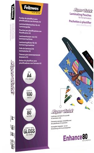 Produktbild Fellowes SuperQuick Enhance 80 (A4, 100 Stück, 80 µm)