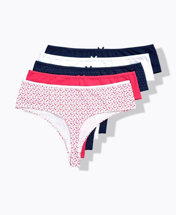 Actual product image Ulla Popken Strings, 5er-Pack, Herzen/einfarbig (60, 5-pack)