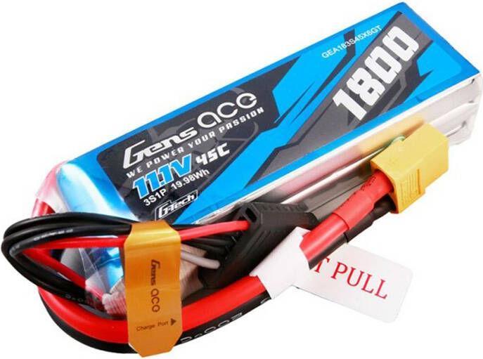 Produktbild Gens Ace G-Tech 1800mAh 11.1V 45C 3S1P Lipo Battery Pack with XT60 Plug (11.10 V, 1800 mAh)