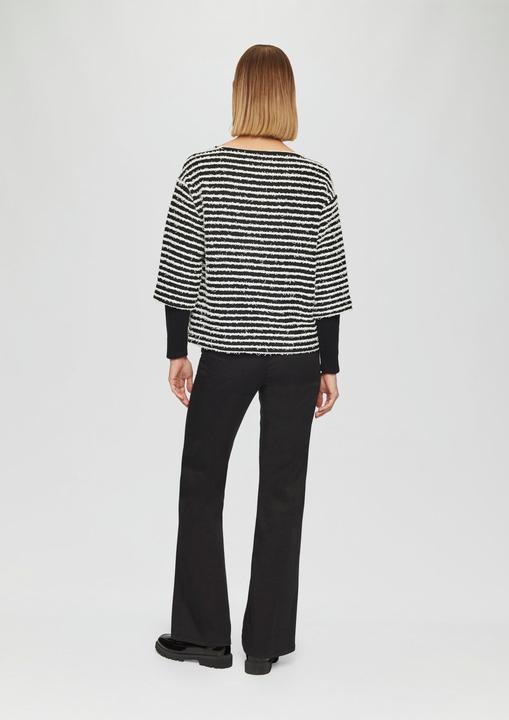 Produktbild s.Oliver Sweatshirt Sweatshirt mit Strukturstreifen (40)
