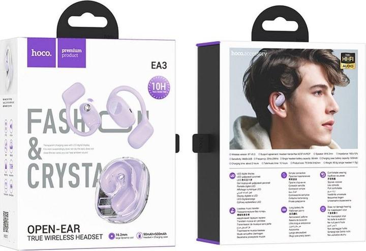 Image du produit Hoco Wireless headphones wireless earphones bluetooth TWS EA3 purple (7 h, Sans fil)