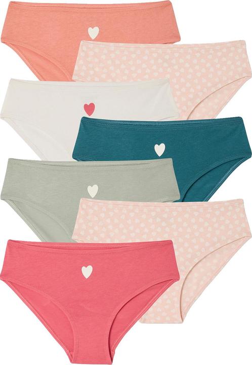 Produktbild Vertbaudet 7er-Pack Slips mit Herzmotiv, Bio-Baumwolle Mädchen BASIC (110, 7er Pack)