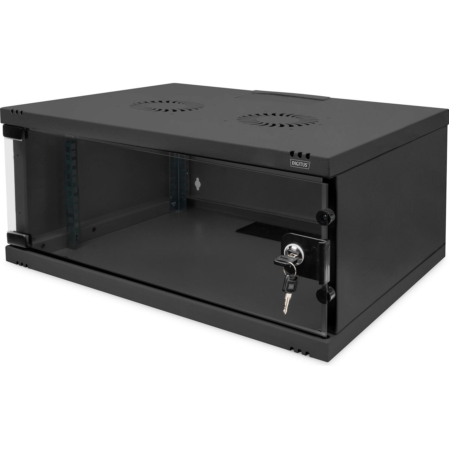 Digitus Wandgehäuse, SOHO, unmontiert - 540x400 mm (BxT) (4 HE, 19 Zoll Rack), Serverschrank, Schwarz
