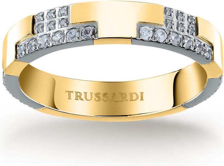 Immagine prodotto Trussardi Anello bicolore luccicante in acciaio T-Logo TJAXC39 - Circuito: 54 mm (54)
