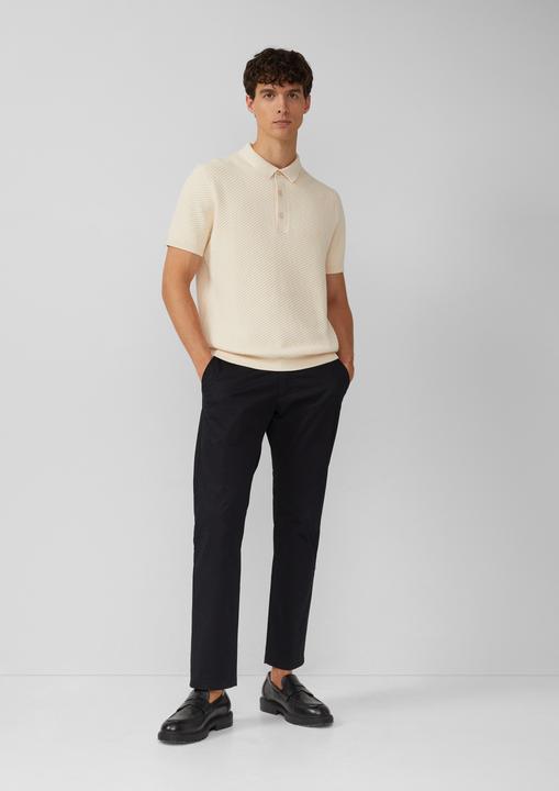 Produktbild s.Oliver Strickpullover Poloshirt aus weichem Strukturstrick (S)