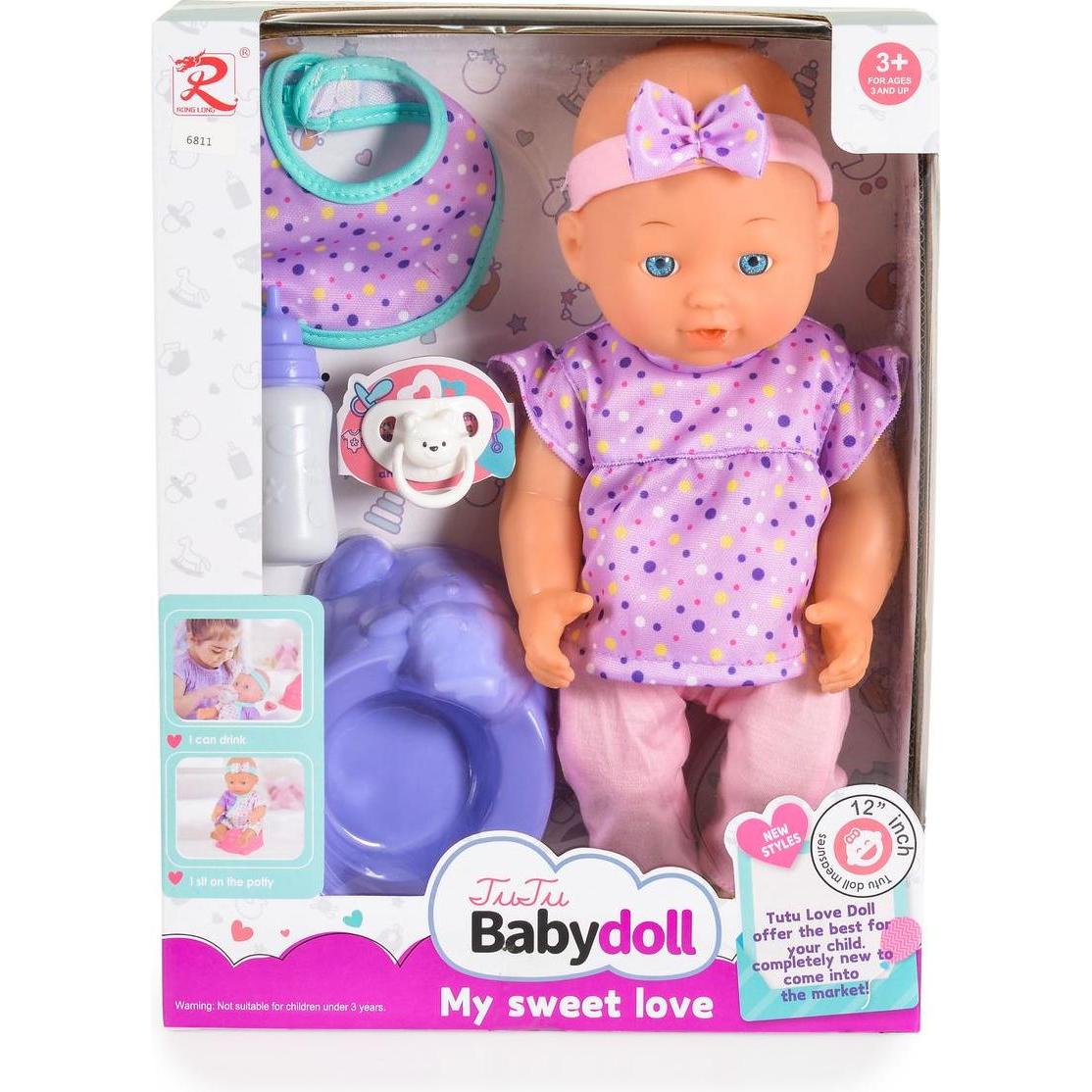 Moni Kinderpuppe 31cm Töpfchen Schnuller