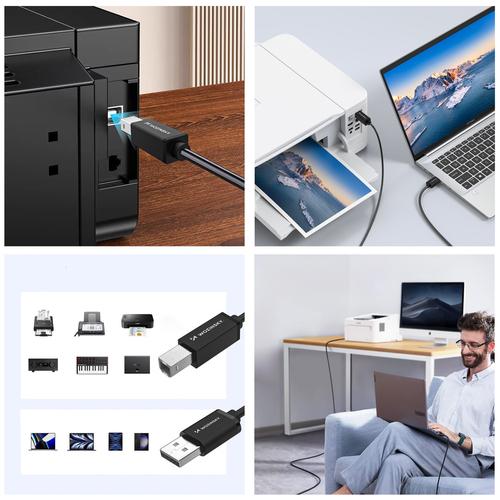 Actual product image Wozinsky WKDDY3S USB-B - USB-A 480Mb/s Kabel 2m - Schwarz (2 m, USB 1.0, USB 1.1, USB 2.0)