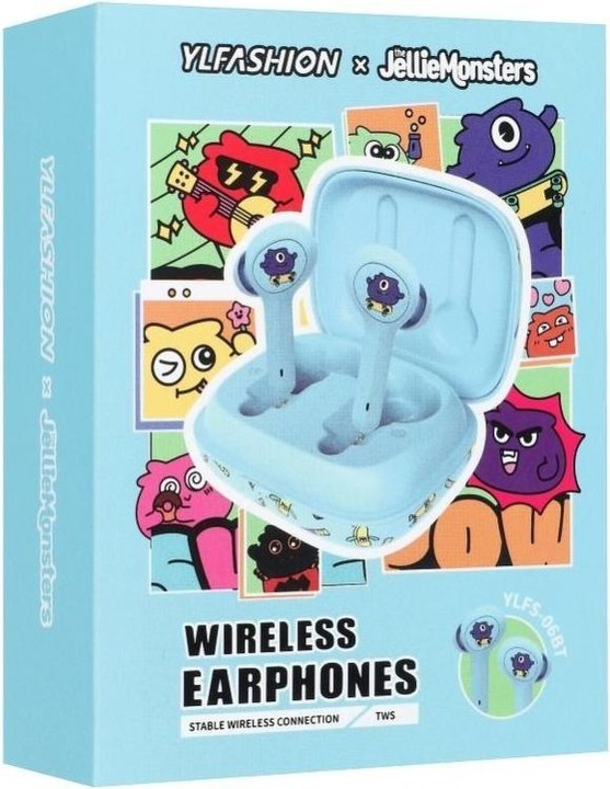 Immagine prodotto Jellie Monster Wired headphones Jellico wireless earphones bluetooth TWS YLFS-06BT blue (5 h)