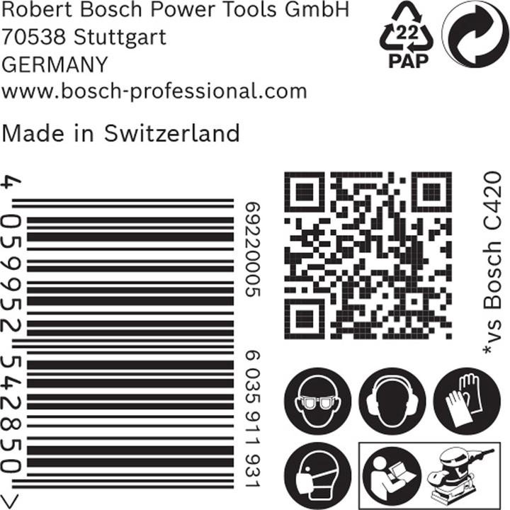 Actual product image Bosch Professional Zubehör EXPERT C470 Sandpaper with 14 holes for orbital sanders, 115 x 230 mm, G 180, 50 pcs. (180)