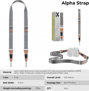 Immagine prodotto K&F Concept Cinghia da collo per fotocamera (Cintura collo)
