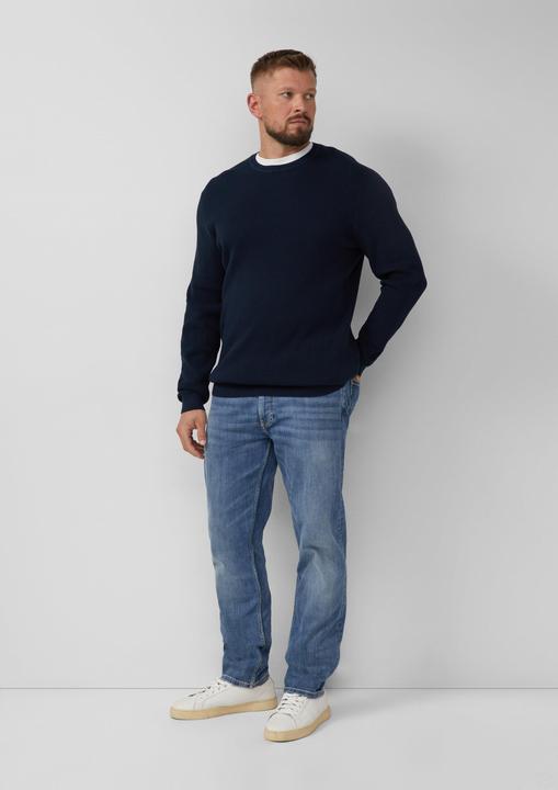 Produktbild s.Oliver Strickpullover Strukturmix-Pullover aus reiner Baumwolle (XXL)