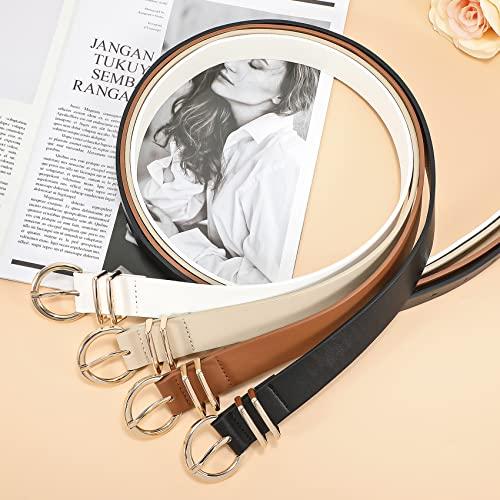 Produktbild Only-Bags.Store Ledergürtel goldene Schnalle Leder gürtel für Jeans Hosen Kleid, schwarz, 100cm (100)