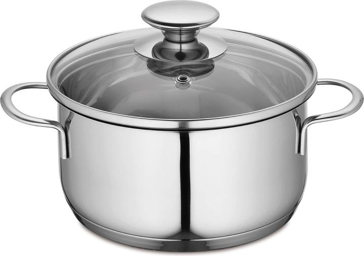 Küchenprofi Mini pot w.glass lid 14 cm, 1 ltr. (14 cm, Pot, Stainless steel)