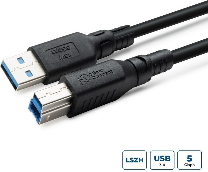 Actual product image MicroConnect USB 3.2 A-B Gen 1 Cable LSZH
