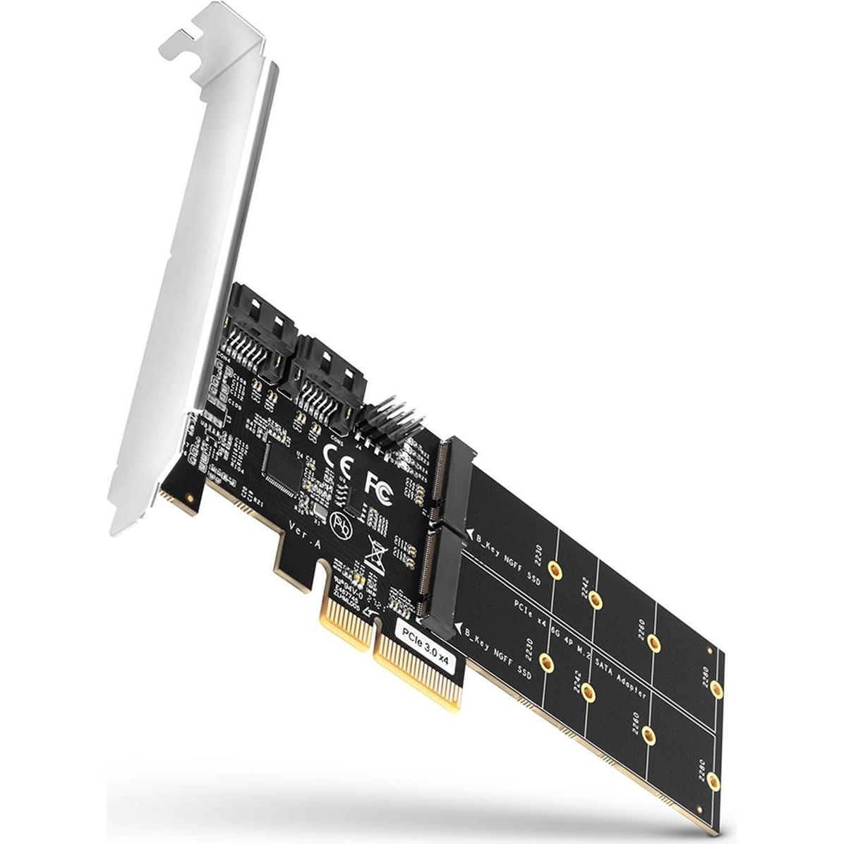 Axagon PCES-SA4M2 PCIe Controller 2x internal SATA 6G port + 2x internal M.2 B-key SATA port + LP (PCES-SA4M2)