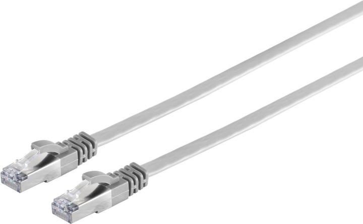 Actual product image Helos ultra flat patch cable U/FTP CAT 6A slim, grey 2.0m Slimline, flat ribbon patch cable, shielded (U/FTP, CAT6a, 2 m)